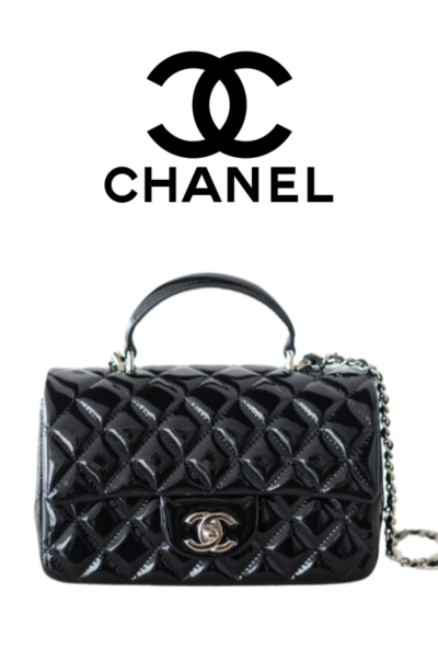 CHANEL 24K CF 미니 핸들 페이턴트 레더