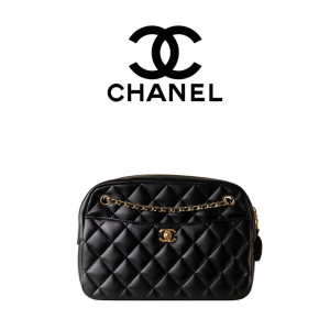 CHANEL 24k 골드 코인 라지 카메라 백