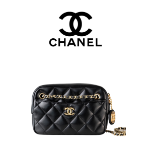 CHANEL 24k 골드 코인 스몰 카메라 백