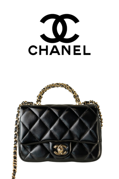 CHANEL 24b 플랩 뉴 헤비 체인 핸들 스몰 스퀘어 백