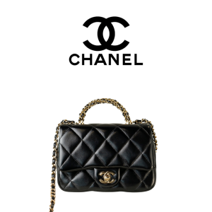 CHANEL 24b 플랩 뉴 헤비 체인 핸들 스몰 스퀘어 백