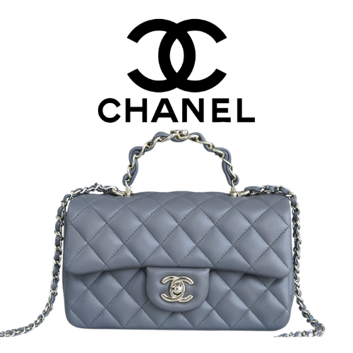 CHANEL 23k 탑 핸들 더블 CF 미니 플랩백