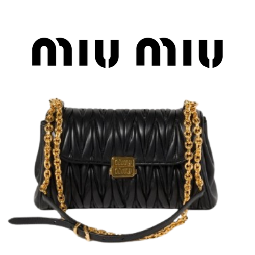 MIU MIU 바케트 마테라쎄 가죽 숄더 백