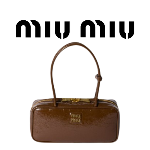 MIU MIU 나플락 페이턴트 스몰 가죽 보 백