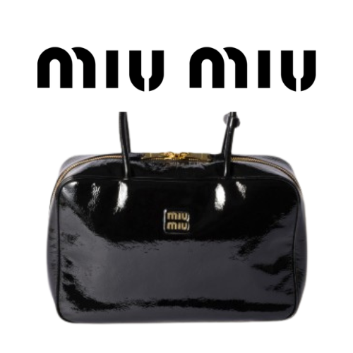 MIU MIU 나플락 페이턴트 가죽 보 백