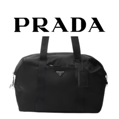 PRADA 리나일론 사피아노 가죽 더플백