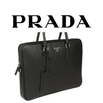 PRADA 사피아노 가죽 브리프케이스