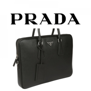 PRADA 사피아노 가죽 브리프케이스