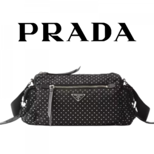 PRADA 스터드 장식 리나일론 백