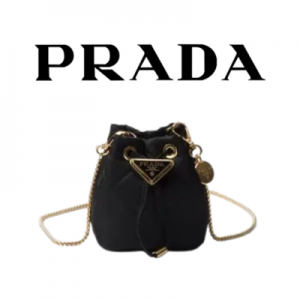 PRADA 벨벳 미니 버킷 백