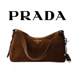 PRADA 에메 라지 스웨이드 숄더백