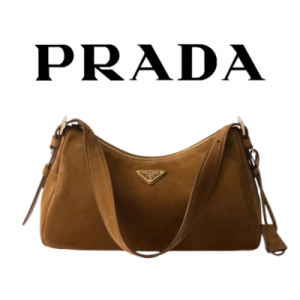 PRADA 에메 라지 스웨이드 숄더백