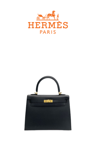 HERMES 켈리 25 백 Noir [Togo]
