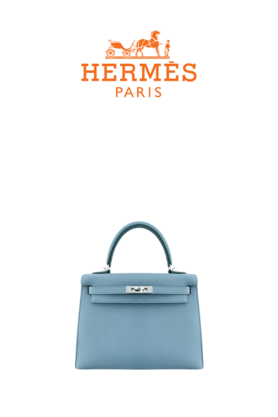 HERMES 켈리 25 백 Blue Jean [Togo]