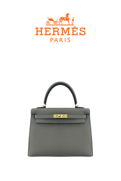 HERMES 켈리 25 백 Gris Mayer [Togo]