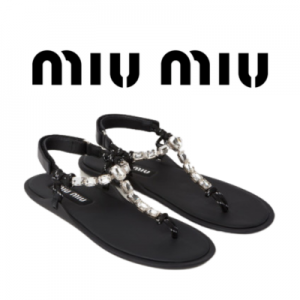Miu Miu 24 리비에르 클립토 라인스톤 샌들