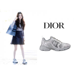 DIOR Chrono 메시 레더 패널 스니커즈
