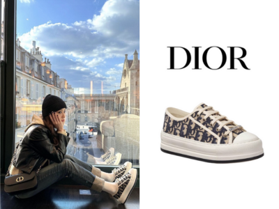 DIOR Walkn Dior 레터링 자수 플랫폼 슈즈