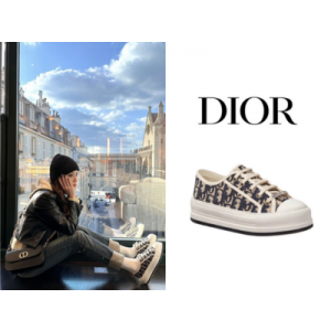 DIOR Walkn Dior 레터링 자수 플랫폼 슈즈