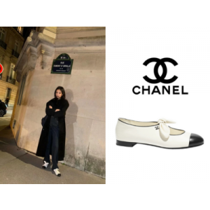 CHANEL 25C 블록 보우 메리제인 발레 슈즈