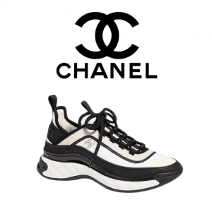 CHANEL 스웨이드 믹스드파이버 스니커즈 화이트