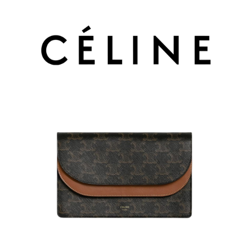CELINE 트리옹프 캔버스 스트랩 지갑