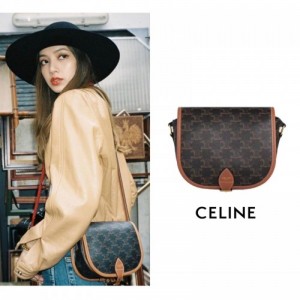 CELINE 퀴르 트리웅프 미디엄 풀코 백