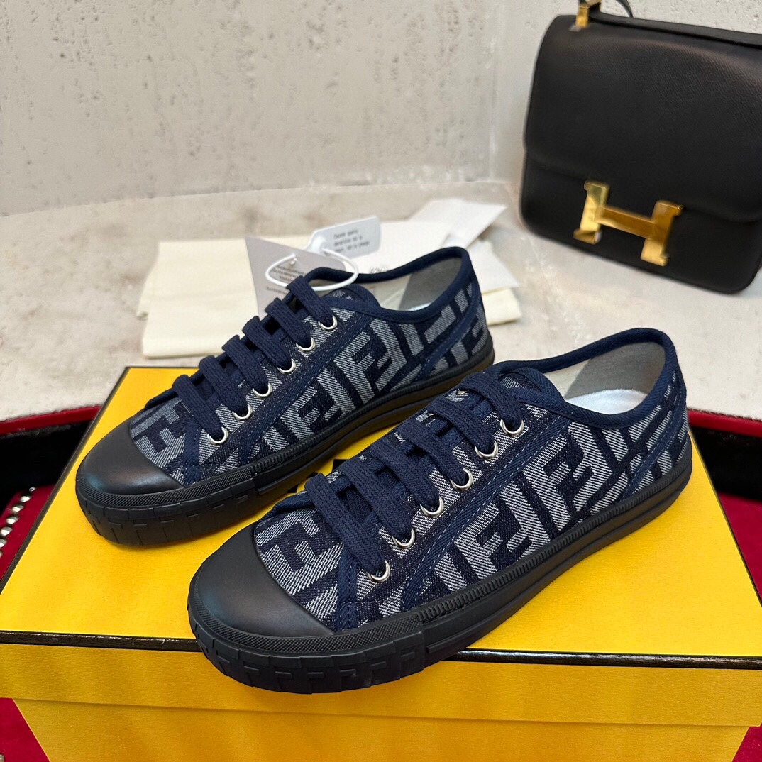 [225~300] FENDI NEW Domino Old Flower FF 캔버스 스니커즈