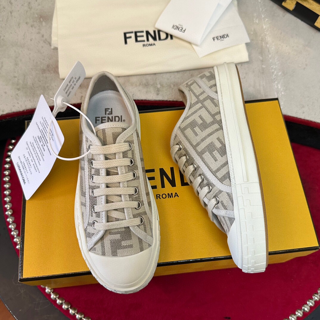 [225~300] FENDI NEW Domino Old Flower FF 캔버스 스니커즈