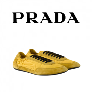 PRADA 컬랩스 리나일론 및 스웨이드 스니커즈