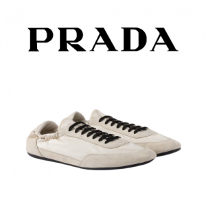 PRADA 컬랩스 리나일론 및 스웨이드 스니커즈