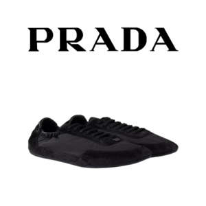 PRADA 컬랩스 리나일론 및 스웨이드 스니커즈