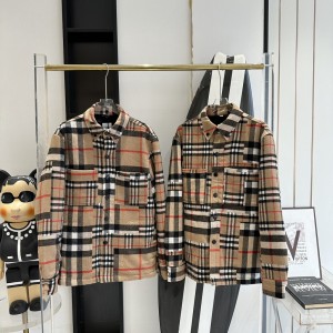 [남녀공용] Burberry BR 체크 울 셔츠 자켓