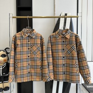 [남녀공용] Burberry BR 로고 체크 셔츠 자켓