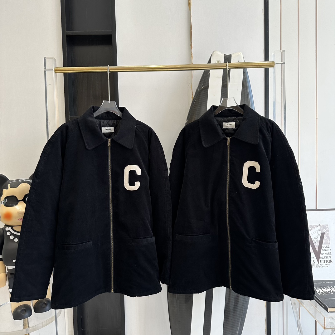 [남녀공용] CELINE 코듀로이 드롭 패딩 자켓