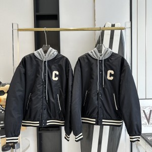 [남녀공용] CELINE 로고 자수 후드 점퍼