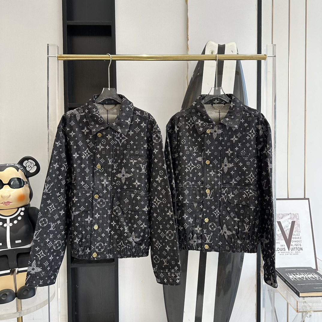 [남녀공용] Louis Vuitton LV 풀 프린트 데님 자켓