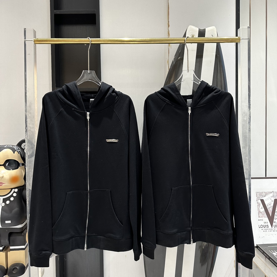 [남녀공용] Chrome Hearts Croxin 프린트 지퍼 스웨트 셔츠