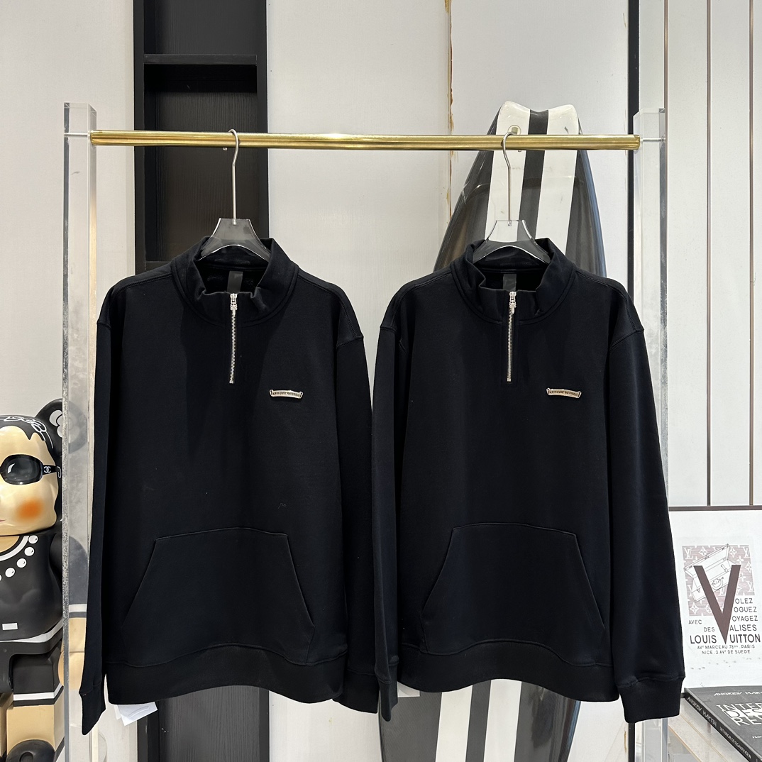 [남녀공용] Chrome Hearts Croxin 프린트 하프 지퍼 스웨트 셔츠