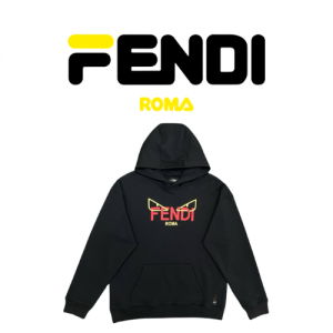 [남녀공용] FENDI 로고 프린트 후드 스웨트셔츠