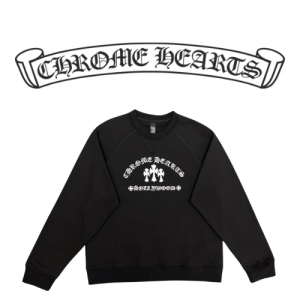 [남녀공용] Chrome Hearts 트리플 크로스 자수 크루넥 스웨트셔츠