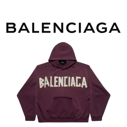 [남녀공용] Balenciaga 뉴 테이프 데미지 후드 스웨트 셔츠