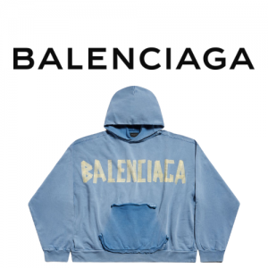 [남녀공용] Balenciaga 뉴 테이프 데미지 후드 스웨트 셔츠