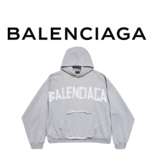 [남녀공용] Balenciaga 뉴 테이프 데미지 후드 스웨트 셔츠