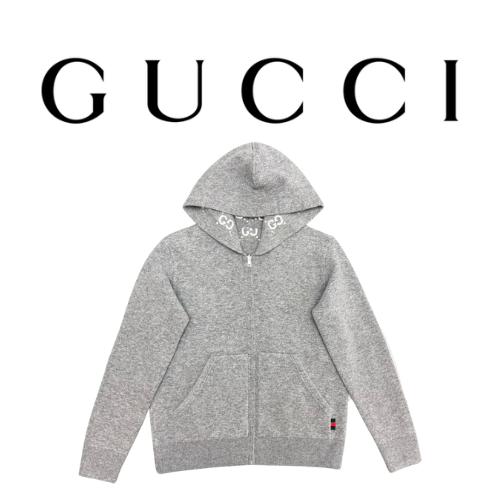 [남녀공용] GUCCI GG 울 리버시블 후드 집업 니트 자켓