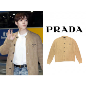 [남녀공용] PRADA 울 레터링 자카드 니트 가디건