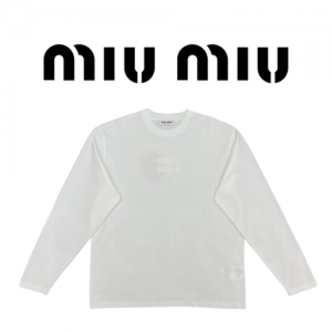 [남녀공용] MIU MIU 롱 슬리브 크루넥 긴팔 티셔츠