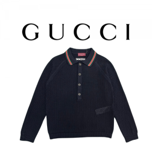 [남녀공용] GUCCI 컷 아웃 테이프 코튼 저지 폴로 셔츠