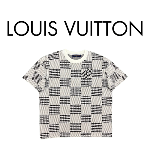 [남녀공용] Louis Vuitton LV 다미에 자카드 크루넥 티셔츠