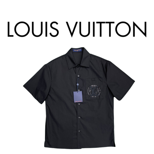 Louis Vuitton LV 자수 반소매 셔츠